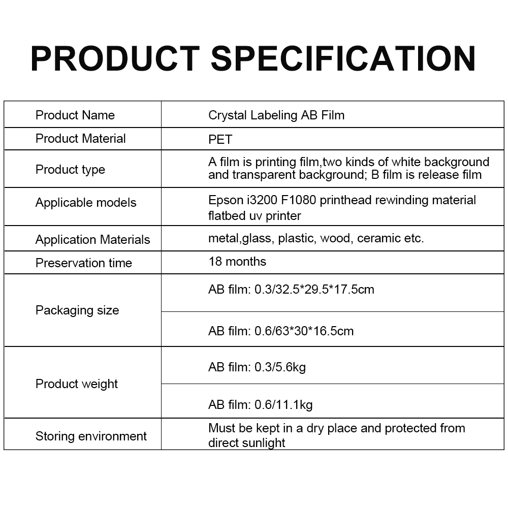 Crystal Labeling AB Film