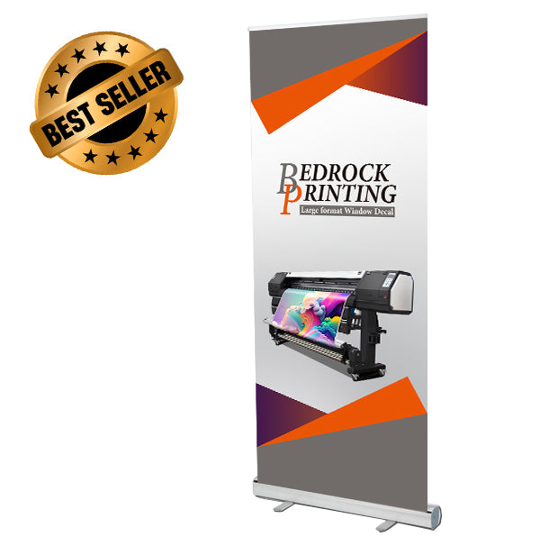 Retractable Roll Up Banner Stand 33" with Vinyl Print